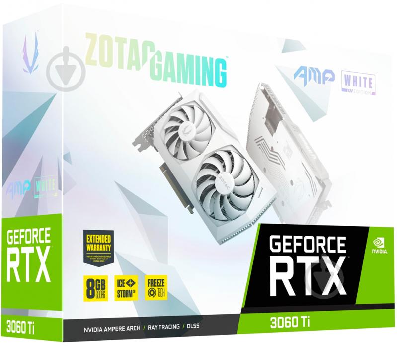 Видеокарта Zotac GeForce RTX 3060 Ti AMP White Edition LHR 8GB GDDR6 256bit (ZT-A30610F-10PLHR) - фото 8