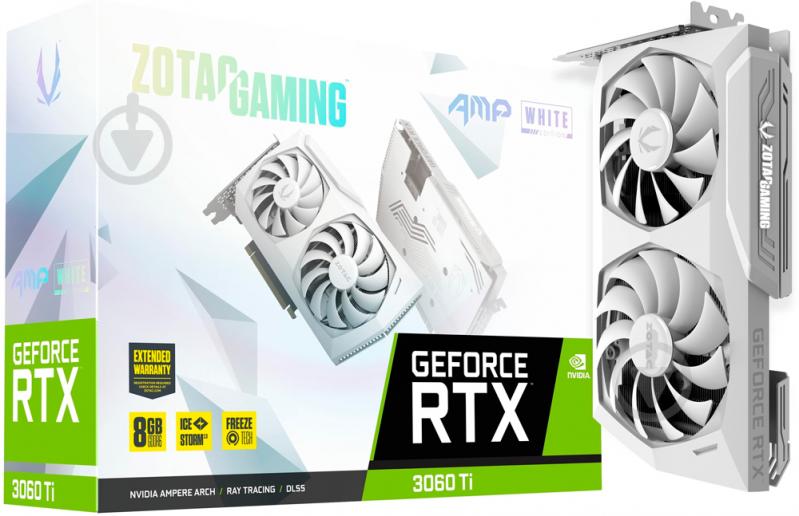 Видеокарта Zotac GeForce RTX 3060 Ti AMP White Edition LHR 8GB GDDR6 256bit (ZT-A30610F-10PLHR) - фото 6