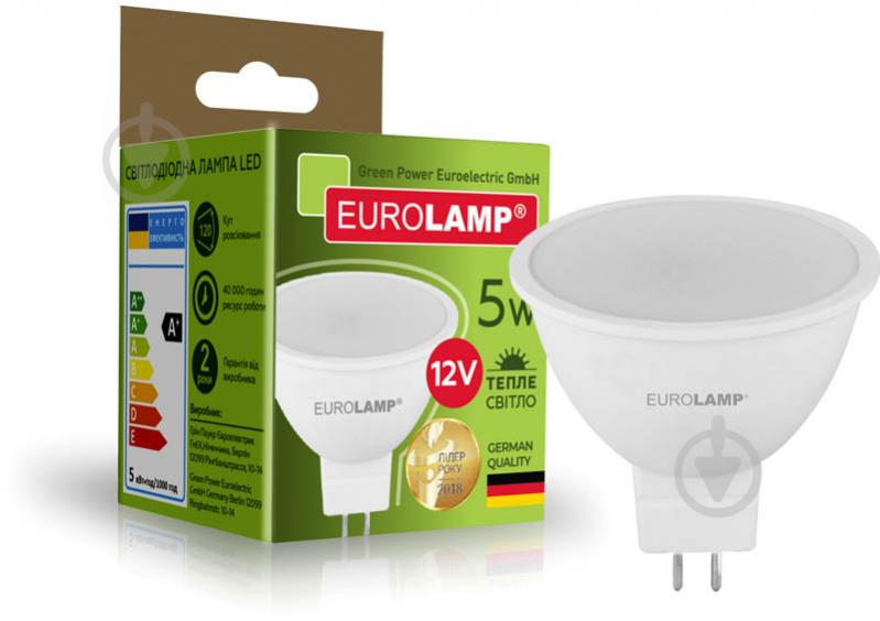 Лампа світлодіодна Eurolamp 5 Вт MR16 матова GU5.3 12 В 3000 К LED-SMD-05533(12)(N) - фото 2