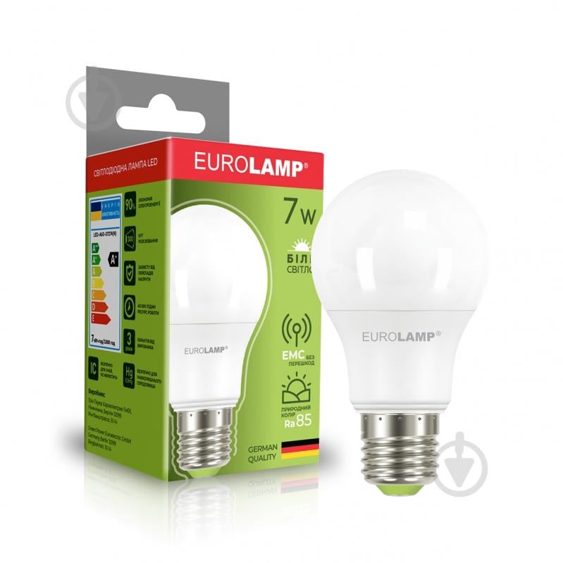 Лампа світлодіодна Eurolamp 7 Вт A60 матова E27 220 В 4000 К LED-A60-07274(T)new - фото 1