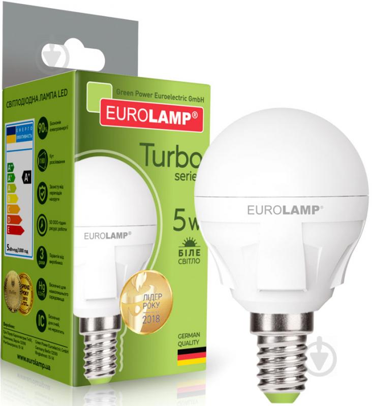 Лампа світлодіодна Eurolamp 5 Вт G45 матова E14 220 В 4000 К LED-G45-05144(T)new - фото 2