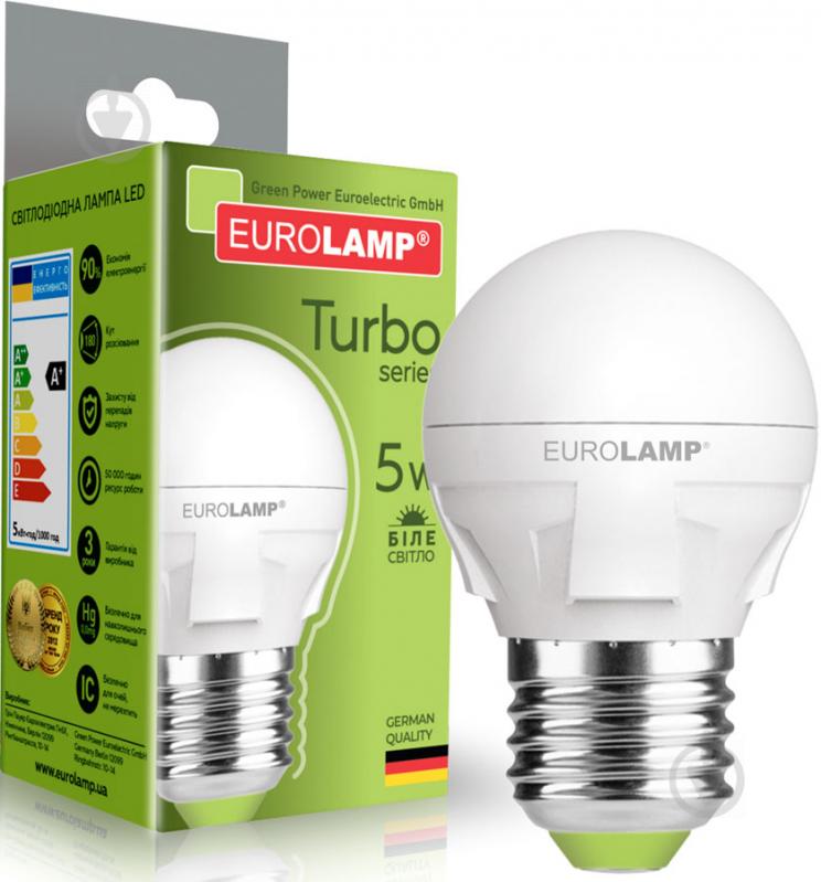 Лампа светодиодная Eurolamp 5 Вт G45 матовая E27 220 В 4000 К LED-G45-05274(T)new - фото 2