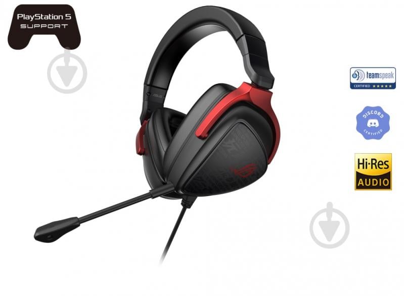 Гарнитура игровая Asus ROG Delta S Core 3,5 мм black/red (90YH03JC-B1UA00) - фото 3