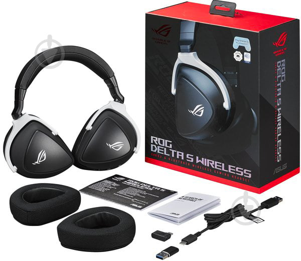 Гарнитура игровая Asus ROG Delta S Wireless black/white (90YH03IW-B3UA00) - фото 7