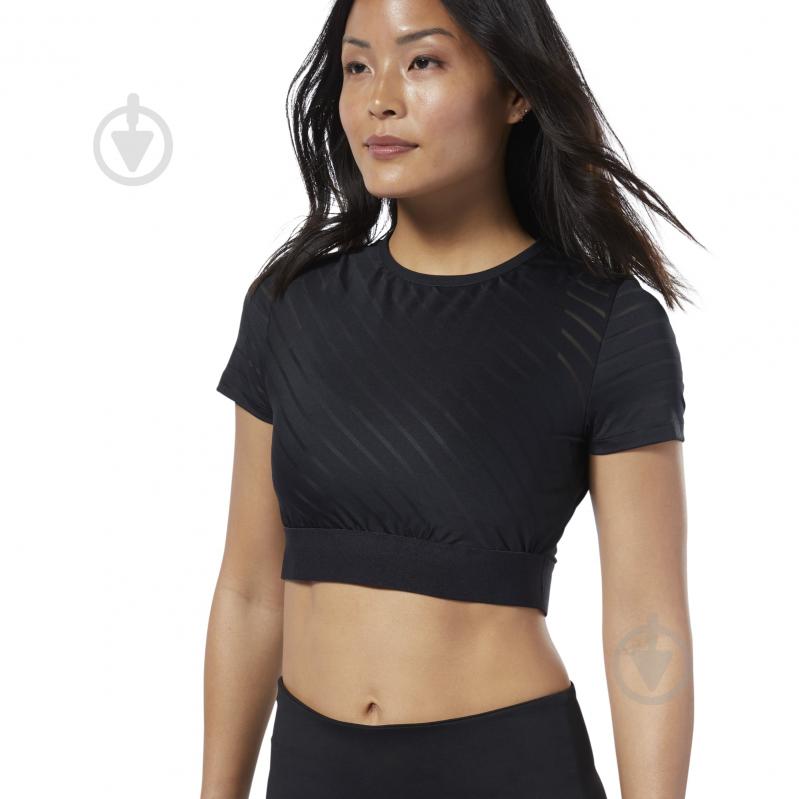 Футболка Reebok S Mesh Crop EB8077 р.M черный - фото 1
