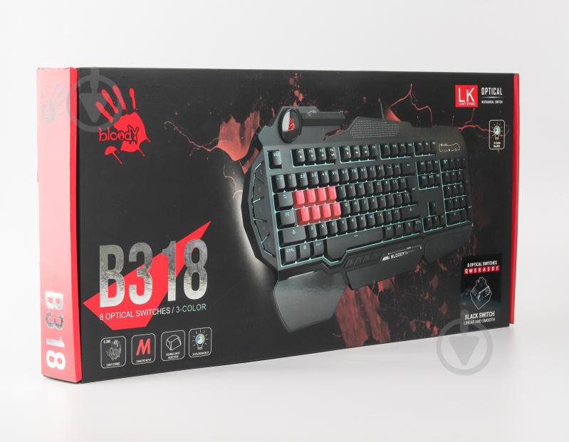 Клавиатура игровая A4Tech (B318 Bloody (Black) LK Black) 8 Light strike black - фото 4