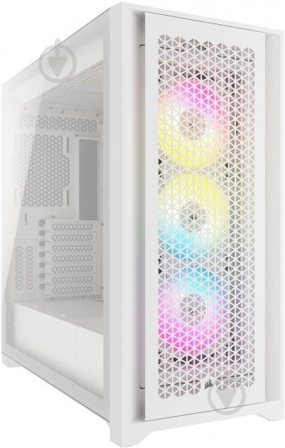 Корпус Corsair iCUE 5000D RGB AirFlow Tempered Glass White - фото 1