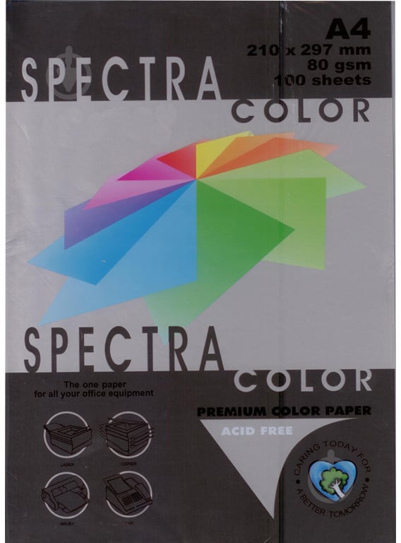 Бумага офисная цветная Spectra Color A4 80 г/м черный 100 листов - фото 1