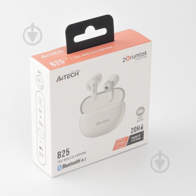 Bluetooth-гарнитура A4Tech B25 (Grayish White) white (B25 (Grayish White)) - фото 8