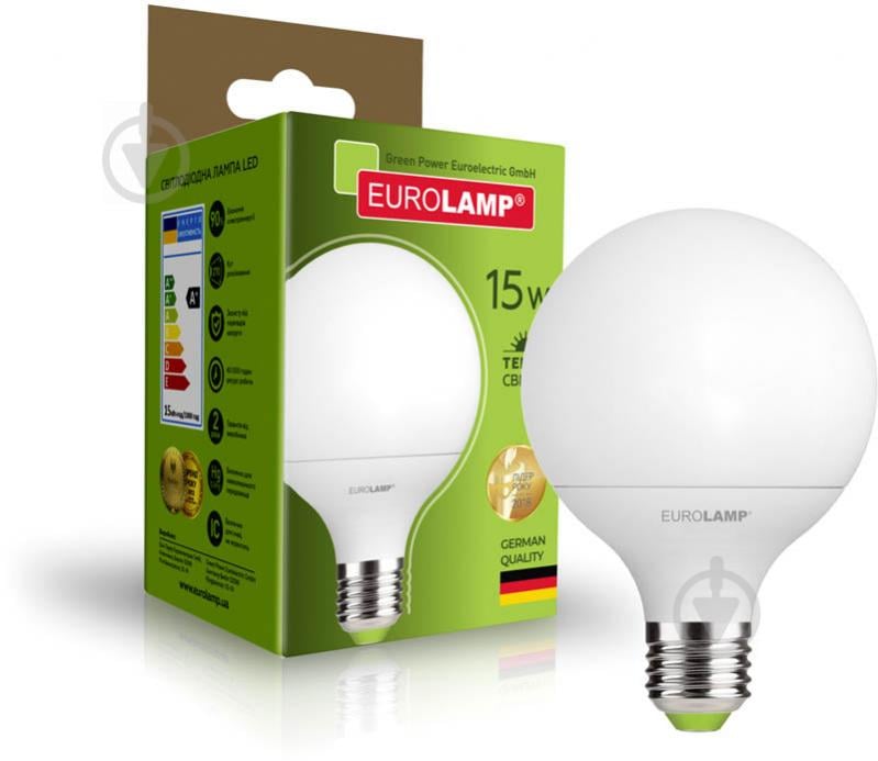 Лампа світлодіодна Eurolamp 15 Вт G95 матова E27 220 В 3000 К LED-G95-15272(N) - фото 2