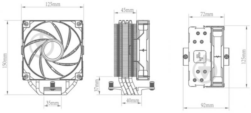 Процесорний кулер Deepcool AG400 BK ARGB (R-AG400-BKANMC-G-2) - фото 11