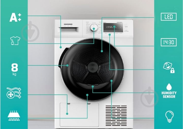Сушильная машина Heinner HHPD-M8G3A++ - фото 4