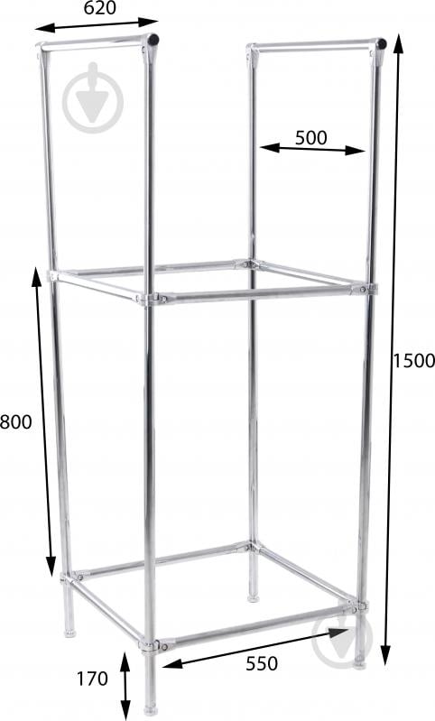 Стеллаж для хранения шин и колес 1500x550x500 мм хром металл - фото 3 Стеллаж для хранения шин и колес 1500x550x500 мм хром металл - фото 3