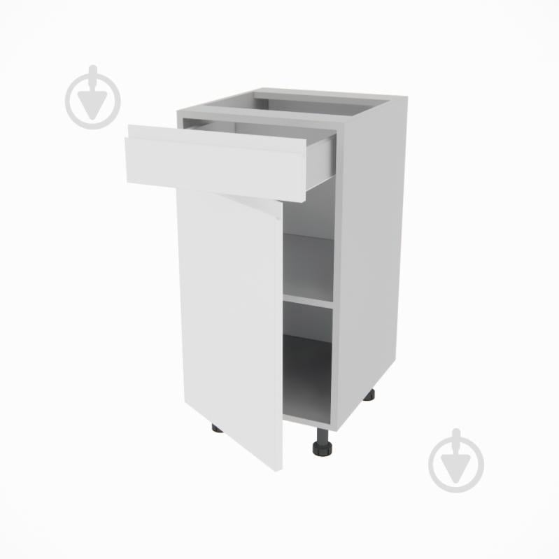 Тумба нижняя Влада ( Н 40 ДШ FAVORIT левая) белый шелк/пепельный - фото 2