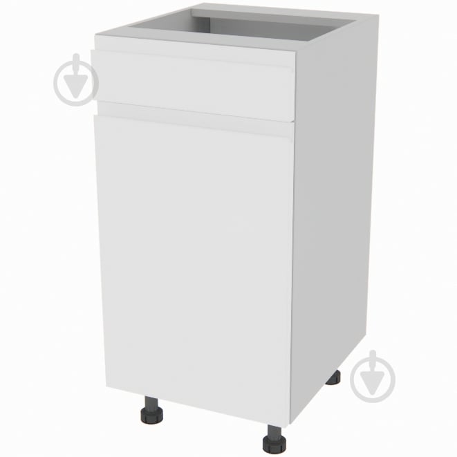 Тумба нижняя Влада ( Н 40 ДШ FAVORIT левая) белый шелк/пепельный - фото 1