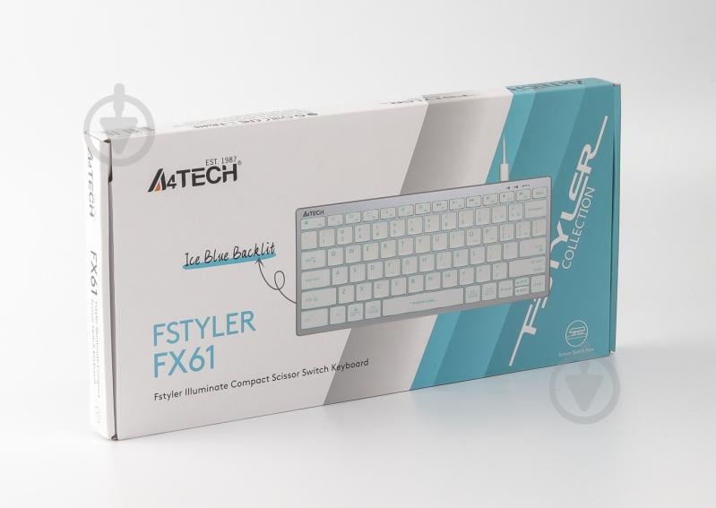 Клавіатура A4Tech (FX61 USB (White)) з ножичним перемикачем Fstyler white - фото 8