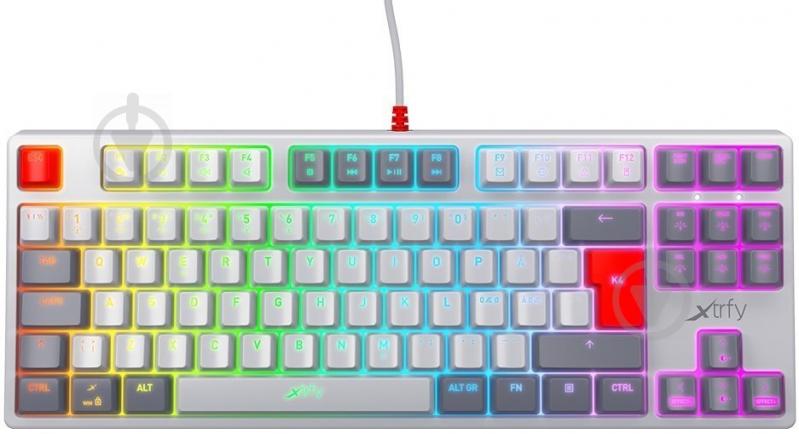 Клавиатура Xtrfy K4 TKL RGB Kailh Red Retro (XG-K4-RGB-TKL-RETRO-RRUS) grey - фото 1