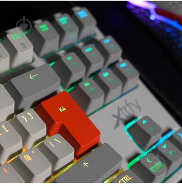 Клавиатура Xtrfy K4 TKL RGB Kailh Red Retro (XG-K4-RGB-TKL-RETRO-RRUS) grey - фото 7