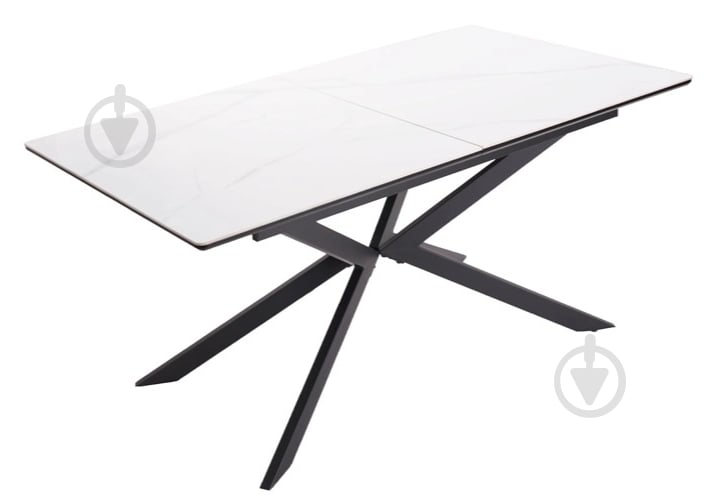 Стол обеденный Prestol Атлас 1600(2200)x900x750мм белый/черный - фото 1