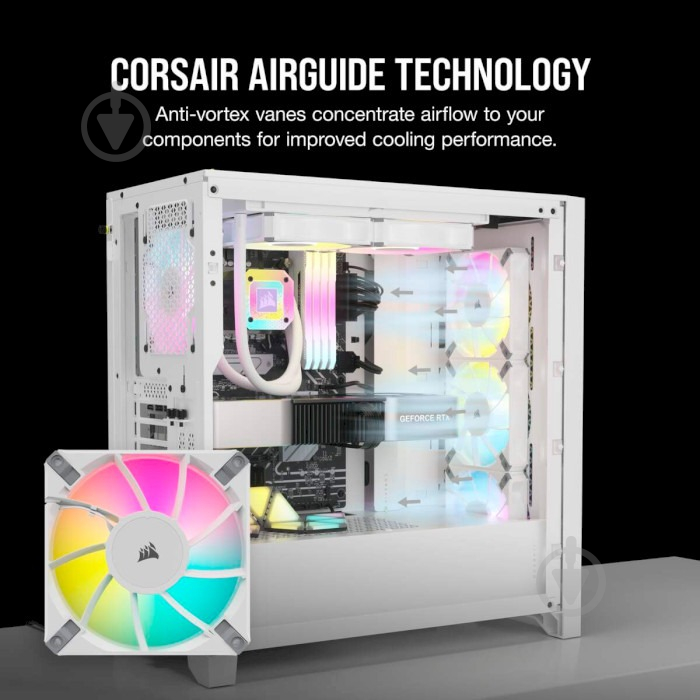 Вентилятор Corsair AF120 RGB Elite White (CO-9050157-WW) - фото 6