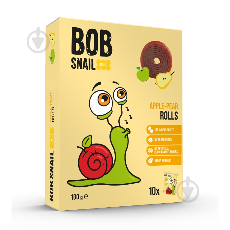 Цукерки натуральні Bob Snail Яблучно-Грушеві 100 г - фото 1