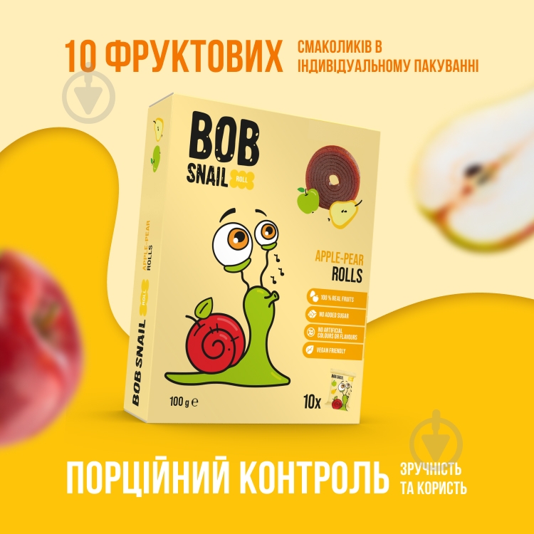 Цукерки натуральні Bob Snail Яблучно-Грушеві 100 г - фото 2