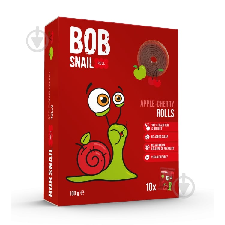 Цукерки натуральні Bob Snail Яблучно-Вишневі 100 г - фото 1