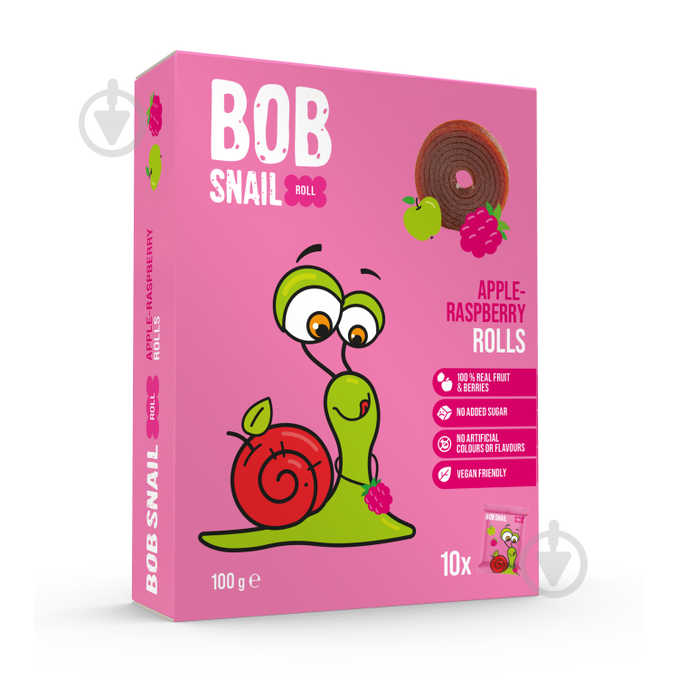 Цукерки натуральні Bob Snail Яблучно-Малинові 100 г - фото 1