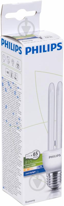 Лампа КЛЛ  Philips Economy Stick CDL 2 штуки в упаковке 14 Вт E27 6500 К 230 В - фото 2