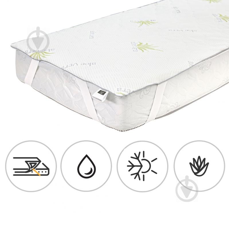 Наматрацник MirSon №1005 Alberto Eco Seasons Aloe Vera водонепроникний з резинкою у кутах 26х100x200 см 2200001490604 - фото 1