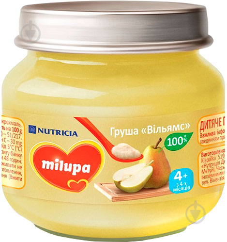 Пюре Milupa Груша Вільямс 100 г 8591119003157 - фото 1