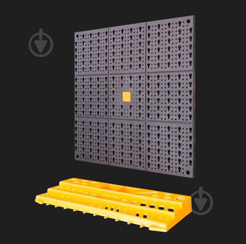 Панель поліпропіленова для інструментів 2 шт. Ш 500 x В 500 мм + 2 стійки + 50 різноманітних гачків Artplast 332 - фото 2