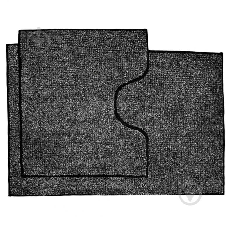 Набор ковриков Dariana Standard Plus 60x50+60x100 с вырезом темно-серый - фото 1
