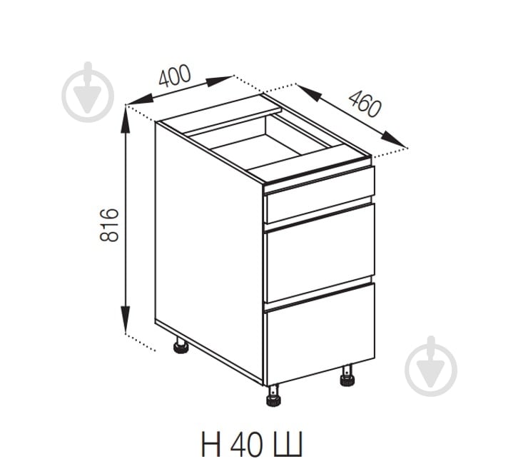 Тумба нижня Влада ( Н 40 Ш FAVORIT) айворі/білий - фото 5 Тумба нижня Влада ( Н 40 Ш FAVORIT) айворі/білий - фото 5