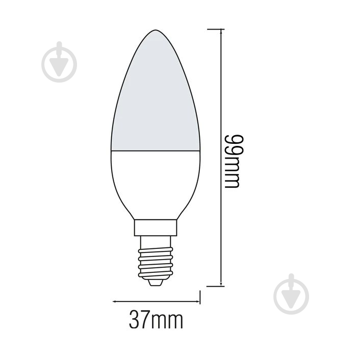 Лампа світлодіодна HOROZ ELECTRIC ULTRA-6 6 Вт C37 матова E14 175 В 3000 К 001-003-0006-021 - фото 2