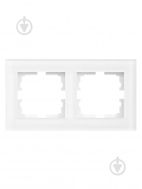 Рамка двухместная Lezard Vesna горизонтальная белый матовый 742-5380-147 - фото 1