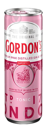 Слабоалкогольний напій Gordon’s Напій слабоалкогольний Gordon’s Pink Gin+Tonic 6,4% 0,25 л 0,25 л - фото 1