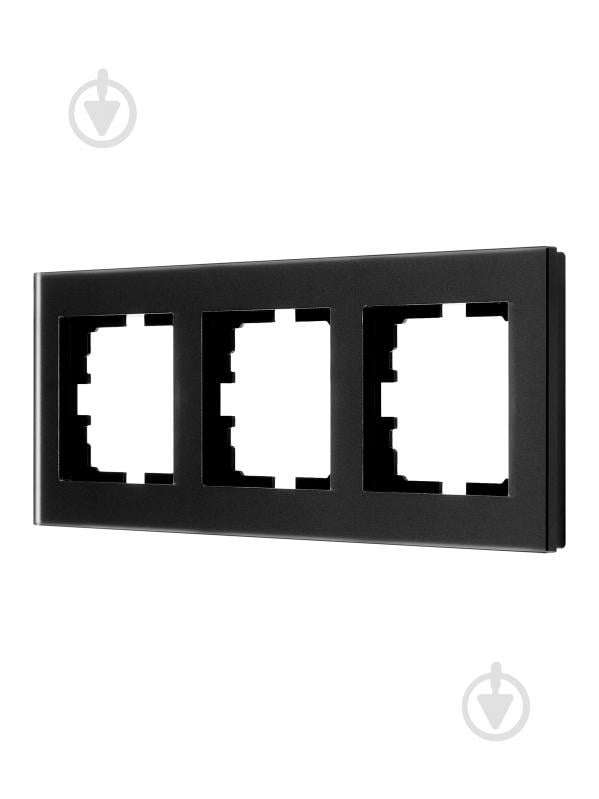 Рамка трехместная Lezard Vesna горизонтальная матовый черный 742-5980-148 - фото 2