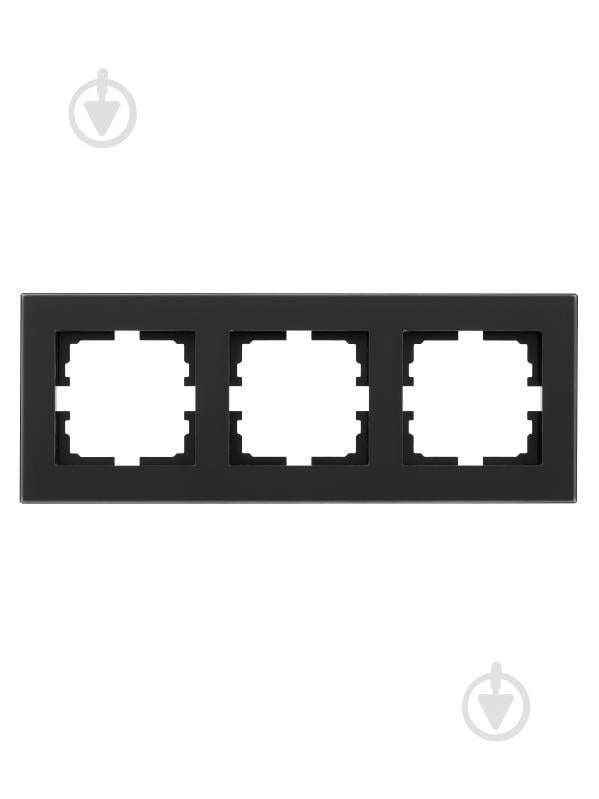 Рамка трехместная Lezard Vesna горизонтальная матовый черный 742-5980-148 - фото 1