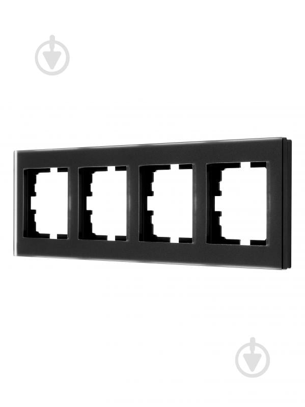 Рамка чотиримісна Lezard Vesna горизонтальна матовий чорний 742-5980-149 - фото 2 Рамка чотиримісна Lezard Vesna горизонтальна матовий чорний 742-5980-149 - фото 2