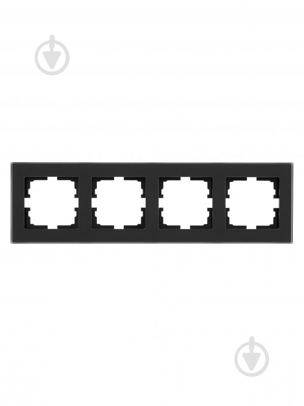 Рамка чотиримісна Lezard Vesna горизонтальна матовий чорний 742-5980-149 - фото 1 Рамка чотиримісна Lezard Vesna горизонтальна матовий чорний 742-5980-149 - фото 1