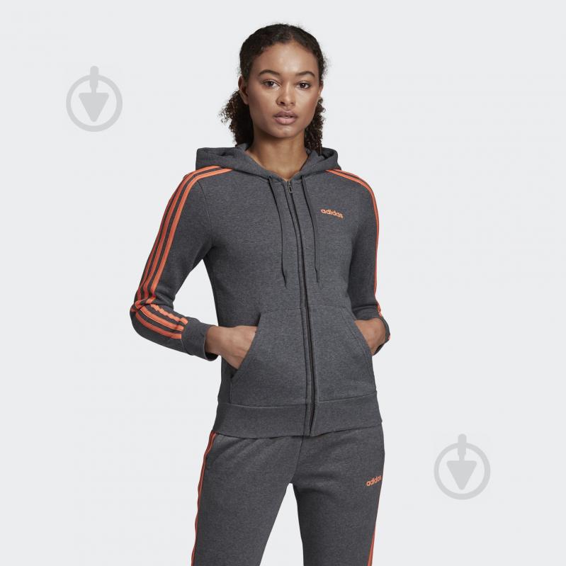 Джемпер Adidas W E 3S FZ HD FL EK5587 р. XS темно-серый - фото 3