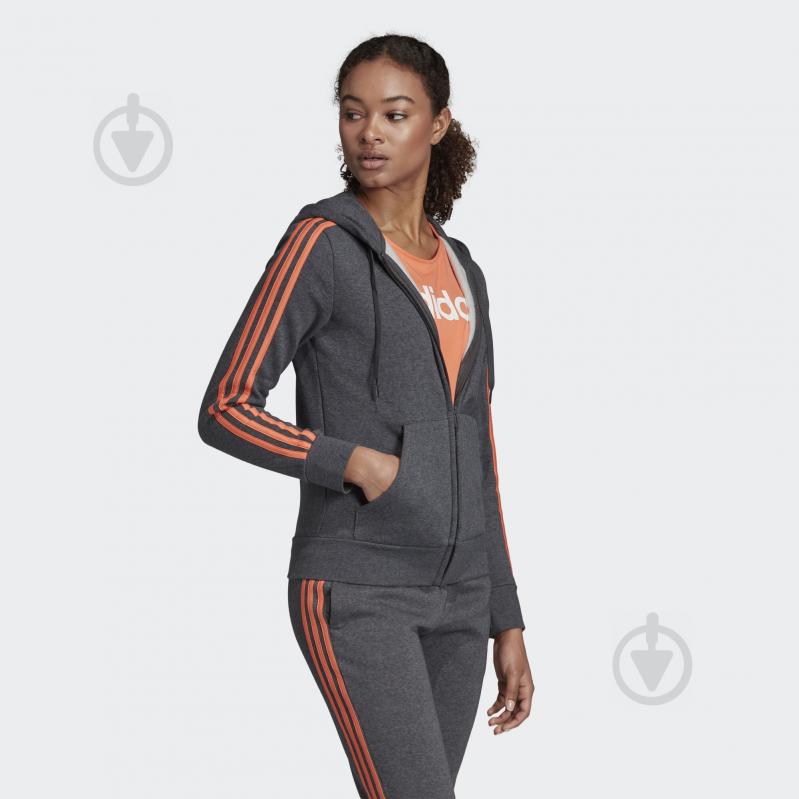 Джемпер Adidas W E 3S FZ HD FL EK5587 р. XS темно-серый - фото 4