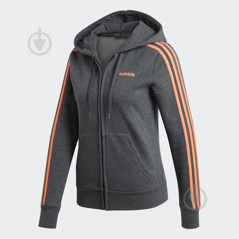 Джемпер Adidas W E 3S FZ HD FL EK5587 р. M темно-серый - фото 1