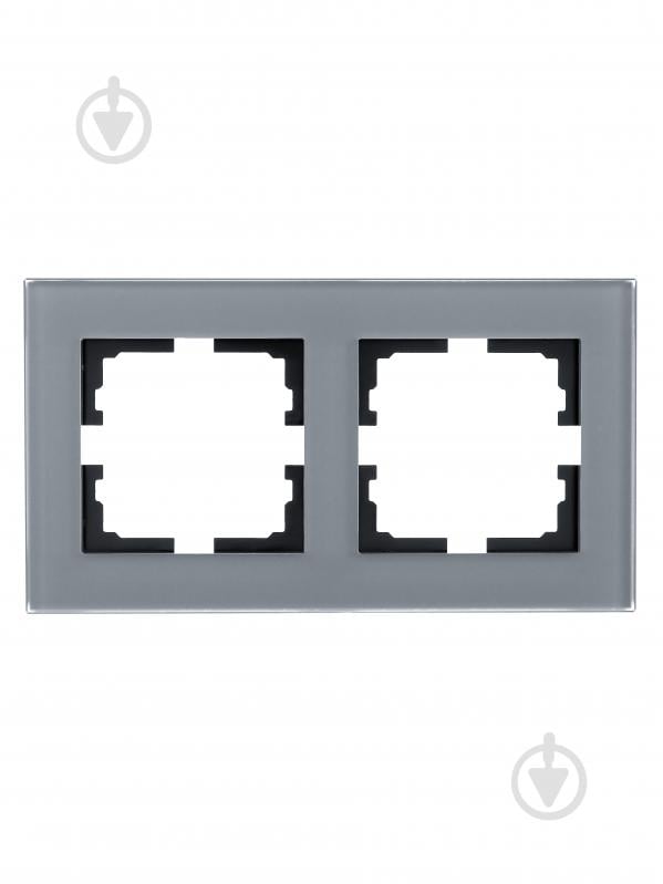 Рамка двухместная Lezard Vesna горизонтальная асфальт 742-M6980-147 - фото 1