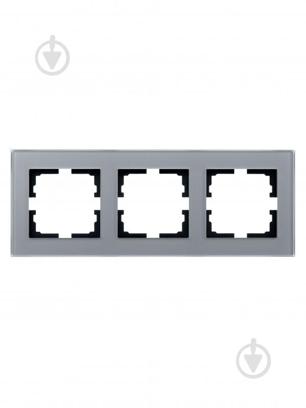 Рамка трехместная Lezard Vesna горизонтальная асфальт 742-M6980-148 - фото 1