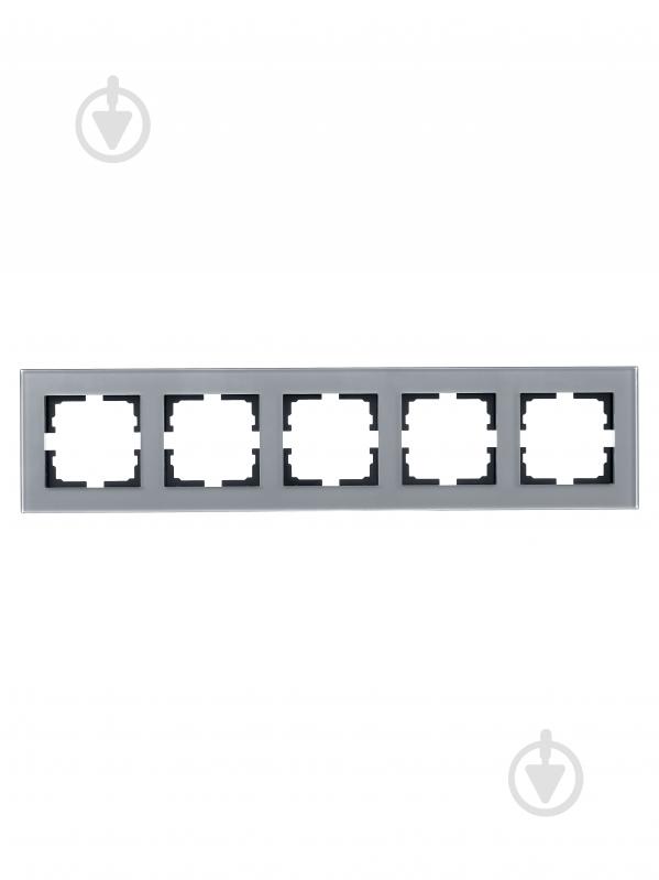 Рамка п'ятимісна Lezard Vesna горизонтальна асфальт 742-M6980-150 - фото 1