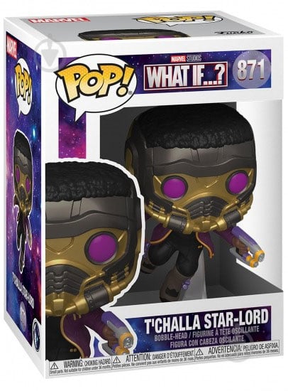 Фігурка Funko POP! Bobble Marvel What If T'Challa Star-Lord (FUN25491799) - фото 2