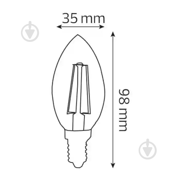 Лампа світлодіодна HOROZ ELECTRIC FILAMENT CANDLE-4 C37 4 Вт E14 4200 К 220 В прозора 001-013-0004-030 - фото 2