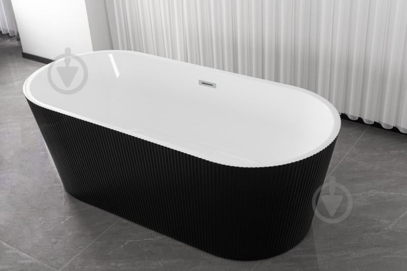 Ванна акрилова EGO WAVE окремостояча MS-03B чорний 170х75 см - фото 2